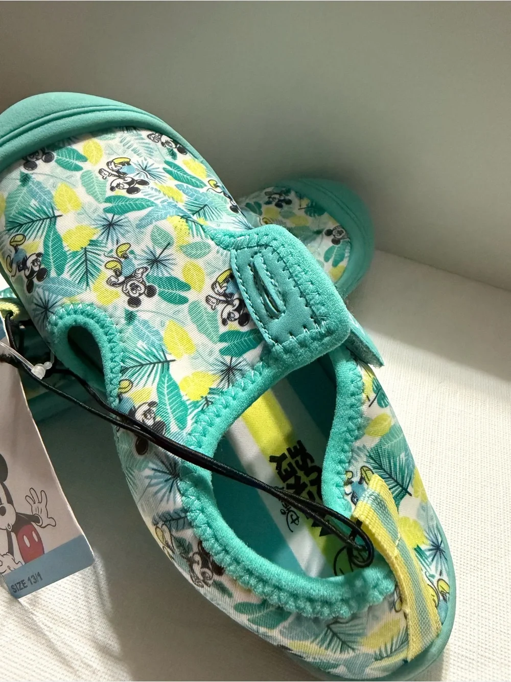 Disney Teal and Yellow Mickey Kids Water Shoes